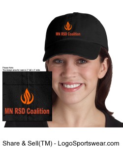 Lightweight Brushed Cotton Twill Cap with MN RSD Coalition Logo Design Zoom