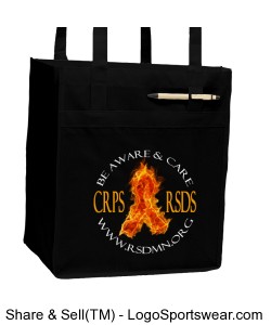 Deluxe Grocery Shopper Tote with Flame Ribbon Graphic Design Design Zoom